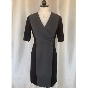 Elie Tahari Jinny Dress, Black, Gray 3/4 Sleeve